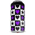 WraptorSkinz Skin Decal Wrap compatible with Yeti 16oz Tall Colster Can Cooler Insulator Purple Hearts And Stars (COOLER NOT INCLUDED)