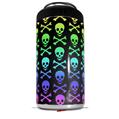 WraptorSkinz Skin Decal Wrap compatible with Yeti 16oz Tall Colster Can Cooler Insulator Skull and Crossbones Rainbow (COOLER NOT INCLUDED)