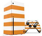 WraptorSkinz Skin Wrap compatible with the 2020 XBOX Series X Console and Controller Psycho Stripes Orange and White (XBOX NOT INCLUDED)