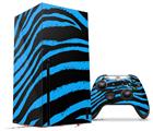 WraptorSkinz Skin Wrap compatible with the 2020 XBOX Series X Console and Controller Zebra Blue (XBOX NOT INCLUDED)