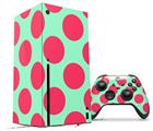 WraptorSkinz Skin Wrap compatible with the 2020 XBOX Series X Console and Controller Kearas Polka Dots Pink And Blue (XBOX NOT INCLUDED)