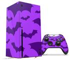 WraptorSkinz Skin Wrap compatible with the 2020 XBOX Series X Console and Controller Deathrock Bats Purple (XBOX NOT INCLUDED)