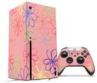 WraptorSkinz Skin Wrap compatible with the 2020 XBOX Series X Console and Controller Kearas Flowers on Pink (XBOX NOT INCLUDED)