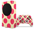 WraptorSkinz Skin Wrap compatible with the 2020 XBOX Series S Console and Controller Kearas Polka Dots Pink On Cream (XBOX NOT INCLUDED)