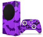 WraptorSkinz Skin Wrap compatible with the 2020 XBOX Series S Console and Controller Deathrock Bats Purple (XBOX NOT INCLUDED)