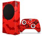 WraptorSkinz Skin Wrap compatible with the 2020 XBOX Series S Console and Controller Deathrock Bats Red (XBOX NOT INCLUDED)