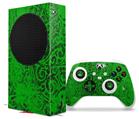 WraptorSkinz Skin Wrap compatible with the 2020 XBOX Series S Console and Controller Folder Doodles Green (XBOX NOT INCLUDED)