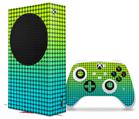 WraptorSkinz Skin Wrap compatible with the 2020 XBOX Series S Console and Controller Faded Dots Neon Teal Green (XBOX NOT INCLUDED)