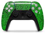 WraptorSkinz Skin Wrap compatible with the Sony PS5 DualSense Controller Folder Doodles Green (CONTROLLER NOT INCLUDED)