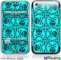 iPhone 3GS Skin - Skull Patch Pattern Blue