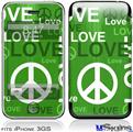 iPhone 3GS Skin - Love and Peace Green