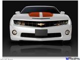 Poster 24"x18" - 2010 Chevy Camaro White - Orange Stripes on Black