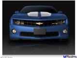 Poster 24"x18" - 2010 Chevy Camaro Aqua - White Stripes on Black