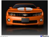 Poster 24"x18" - 2010 Chevy Camaro Orange - White Stripes on Black