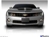 Poster 24"x18" - 2010 Chevy Camaro Silver - Black Stripes