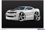 Poster 36"x24" - 2010 Camaro RS White on Black