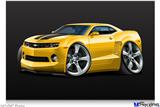 Poster 36"x24" - 2010 Camaro RS Yellow on Black