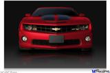 Poster 36"x24" - 2010 Chevy Camaro Jeweled Red - Black Stripes on Black