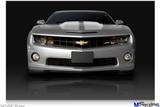 Poster 36"x24" - 2010 Chevy Camaro Silver - White Stripes on Black