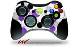 XBOX 360 Wireless Controller Decal Style Skin - Lots of Dots Purple on White (CONTROLLER NOT INCLUDED)