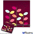 Decal Skin compatible with Sony PS3 Slim Plain Leaves On Burgundy