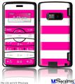 LG enV2 Skin - Psycho Stripes Hot Pink and White