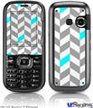 LG Rumor 2 Skin - Chevrons Gray And Aqua