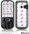 LG Rumor 2 Skin - Pastel Butterflies Purple on White