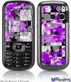 LG Rumor 2 Skin - Purple Checker Skull Splatter