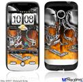 HTC Droid Eris Skin - Chrome Skull on Fire