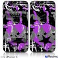 iPhone 4 Decal Style Vinyl Skin - SceneKid Purple (DOES NOT fit newer iPhone 4S)