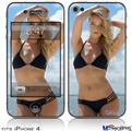 iPhone 4 Decal Style Vinyl Skin - Kayla DeLancey Black Bikini 1 (DOES NOT fit newer iPhone 4S)