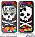 HTC Droid Incredible Skin - Rainbow Plaid Skull