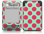 Kearas Polka Dots Pink And Blue - Decal Style Skin fits Amazon Kindle 3 Keyboard (with 6 inch display)