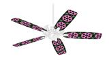 Floral Pattern Pink - Ceiling Fan Skin Kit fits most 42 inch fans (FAN and BLADES SOLD SEPARATELY)