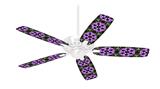 Floral Pattern Purple - Ceiling Fan Skin Kit fits most 42 inch fans (FAN and BLADES SOLD SEPARATELY)