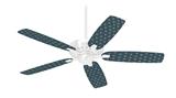 Hearts Dark Blue On White - Ceiling Fan Skin Kit fits most 42 inch fans (FAN and BLADES SOLD SEPARATELY)