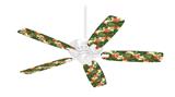 Famingos and Flowers Yellow Sunshine - Ceiling Fan Skin Kit fits most 42 inch fans (FAN and BLADES SOLD SEPARATELY)
