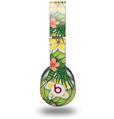 WraptorSkinz Skin Decal Wrap compatible with Beats Solo HD (Original) Beach Flowers 02 Sage Green (HEADPHONES NOT INCLUDED)