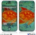 iPhone 4S Decal Style Vinyl Skin - Tie Dye Fish 100