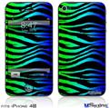 iPhone 4S Decal Style Vinyl Skin - Rainbow Zebra