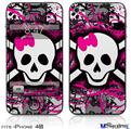 iPhone 4S Decal Style Vinyl Skin - Splatter Girly Skull