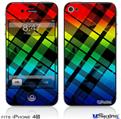 iPhone 4S Decal Style Vinyl Skin - Rainbow Plaid