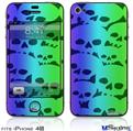 iPhone 4S Decal Style Vinyl Skin - Rainbow Skull Collection