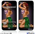 iPhone 4S Decal Style Vinyl Skin - Hula Girl Pin Up