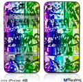 iPhone 4S Decal Style Vinyl Skin - Rainbow Graffiti