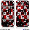 iPhone 4S Decal Style Vinyl Skin - Checker Graffiti