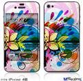 iPhone 4S Decal Style Vinyl Skin - Floral Splash