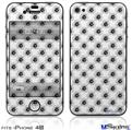 iPhone 4S Decal Style Vinyl Skin - Kearas Daisies Black on White