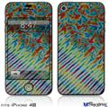 iPhone 4S Decal Style Vinyl Skin - Tie Dye Mixed Rainbow